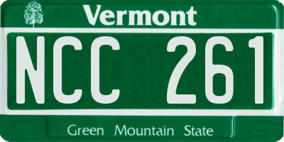 VT license plate NCC261