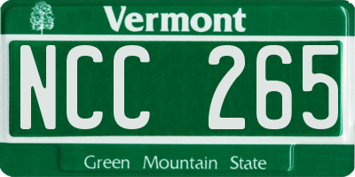 VT license plate NCC265