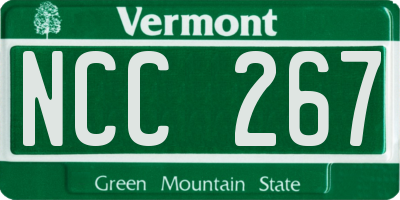 VT license plate NCC267
