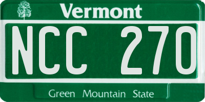 VT license plate NCC270