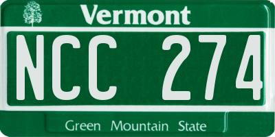VT license plate NCC274