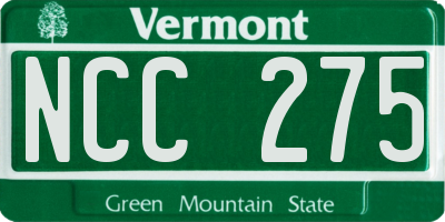 VT license plate NCC275