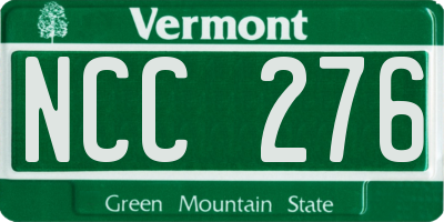 VT license plate NCC276