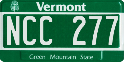 VT license plate NCC277