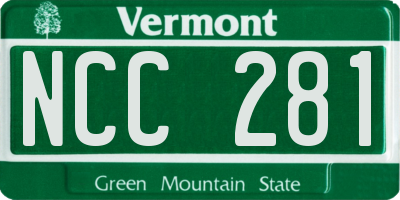 VT license plate NCC281