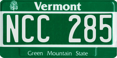 VT license plate NCC285