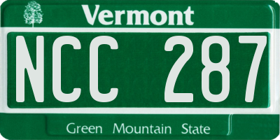 VT license plate NCC287