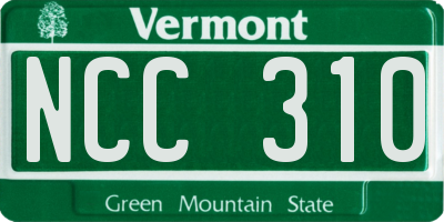 VT license plate NCC310