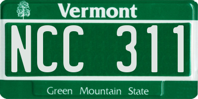 VT license plate NCC311