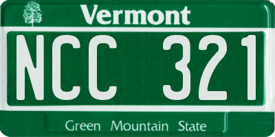 VT license plate NCC321