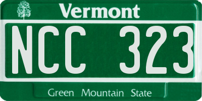 VT license plate NCC323