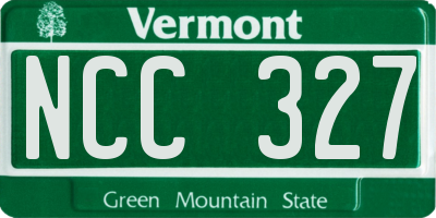 VT license plate NCC327