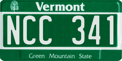 VT license plate NCC341