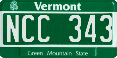 VT license plate NCC343