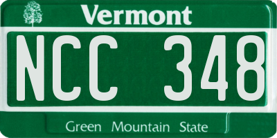 VT license plate NCC348