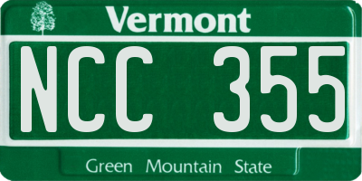 VT license plate NCC355