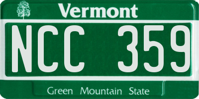 VT license plate NCC359