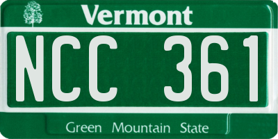 VT license plate NCC361