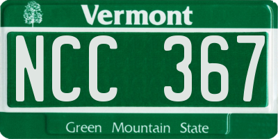 VT license plate NCC367