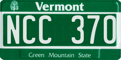 VT license plate NCC370