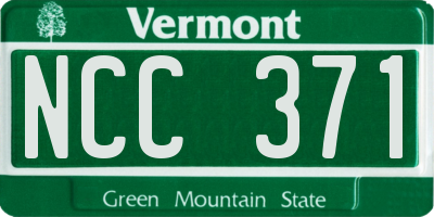 VT license plate NCC371