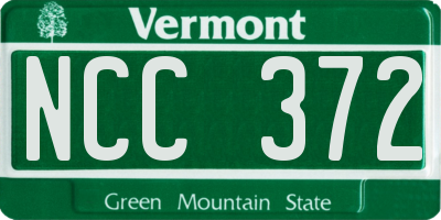 VT license plate NCC372