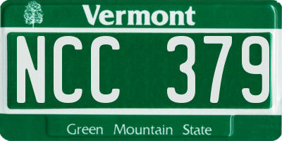 VT license plate NCC379