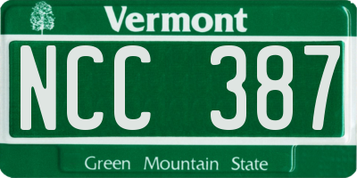 VT license plate NCC387