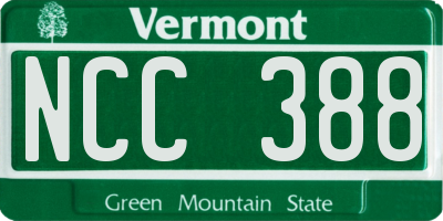 VT license plate NCC388