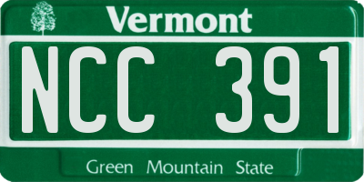 VT license plate NCC391