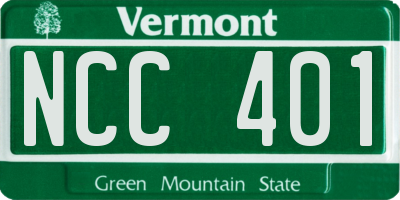 VT license plate NCC401