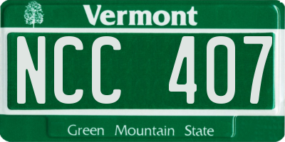 VT license plate NCC407
