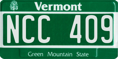 VT license plate NCC409