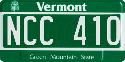 VT license plate NCC410