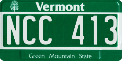 VT license plate NCC413
