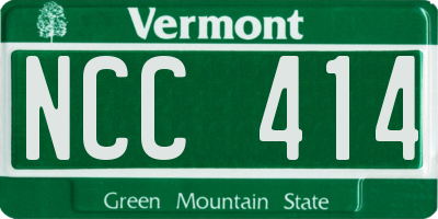 VT license plate NCC414