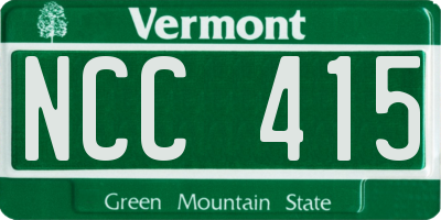 VT license plate NCC415