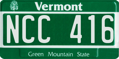 VT license plate NCC416