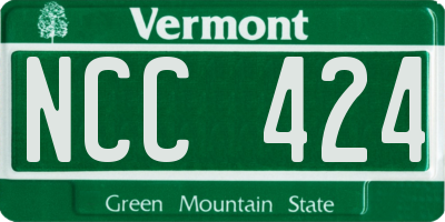 VT license plate NCC424