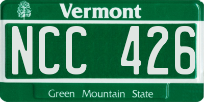 VT license plate NCC426