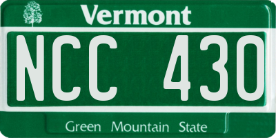 VT license plate NCC430