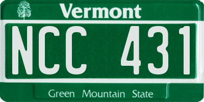 VT license plate NCC431