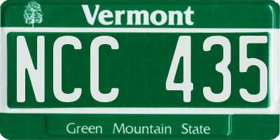 VT license plate NCC435