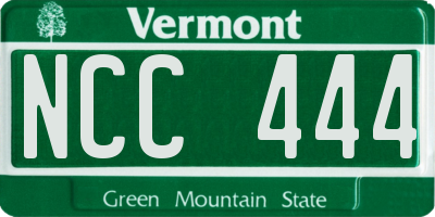 VT license plate NCC444