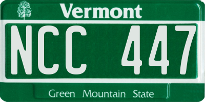 VT license plate NCC447