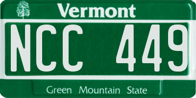 VT license plate NCC449