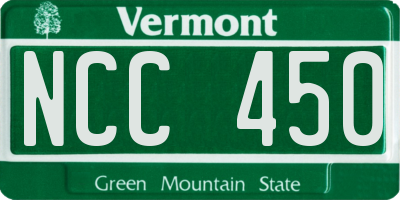 VT license plate NCC450