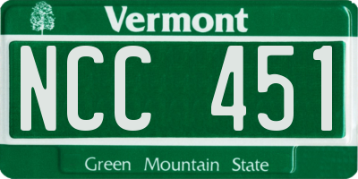 VT license plate NCC451