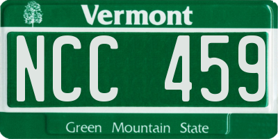 VT license plate NCC459