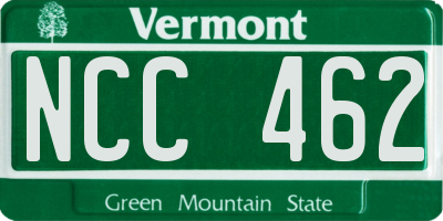VT license plate NCC462